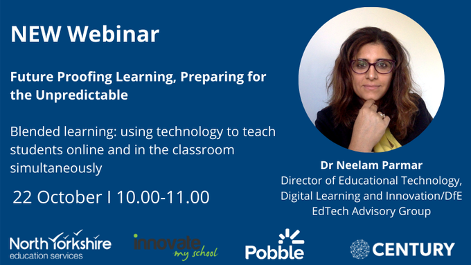 InnovateMySchl's tweet photo. If you're still wanting to up your #blendedlearning game, you can't do much better this this free webinar from @NYedservices, featuring digital strategy expert Dr @neelamaparmar1, IMS / @TheEdtechImpact CEO Michael Forshaw, and more:
https://t.co/0huIMaMZko #edtech #edchat https://t.co/PxD8KYU0ri