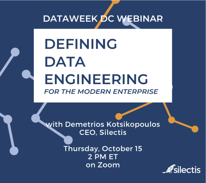 DataCommunityDC's tweet photo. Defining Data Engineering for the Modern Enterprise, Thursday Oct 15th 2-3pm, Go To https://t.co/7DpAn3LRuI to learn more. Thank you @Silectis &amp; POC Rishon Roberts rishon@silect.is #DCTech #DataEngineering #datadriven https://t.co/2qyl8Mk6fg