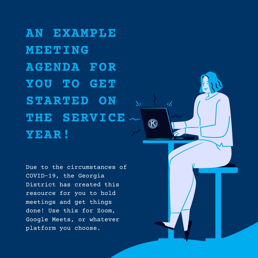 GAKeyClub's tweet image. For help with virtual meetings check out the Georgia District Resource Folder for an example virtual meeting agenda! Go to gakeyclub.org and click on the Resource drop down.