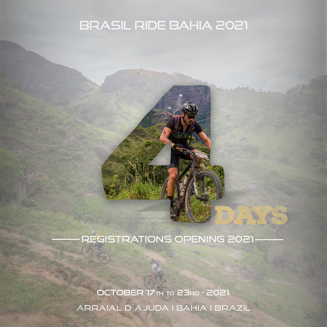 4 days to guarantee your spot at 
Brasil Ride Bahia 2021 ✊🏽

📲 brasilride.com.br

#Bahia #BrasilRideBahia
#BrasilRideBahia2021 #BrasilRide