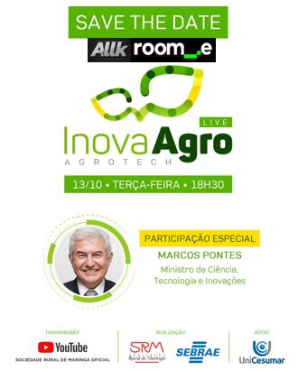 RoomieBot's tweet photo. Abrimos operación en Brasil con nuestra alianza con Allk, no te pierdas este 13 de octubre la participación de
@maringavirtual
en el foro de InovaAgro. #AgroTech #Brasil #RoomieIT #Roomiebot #MachineLearning https://t.co/82Zx9D1MAS