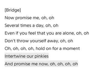 the lyrics of promise pls im CRYING