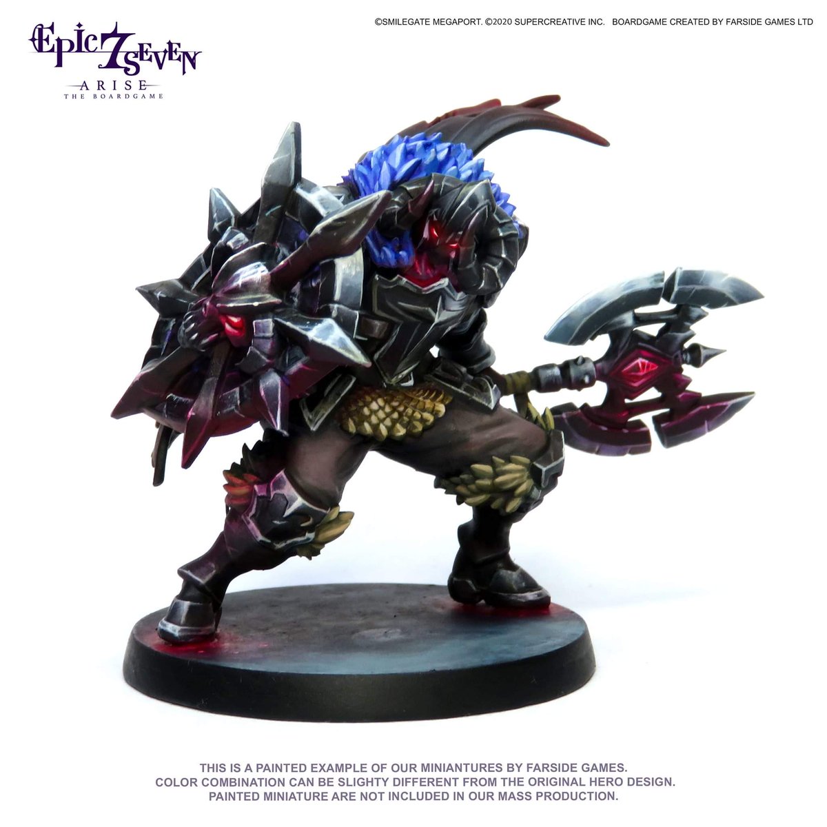 Check out Dark Corvus miniature painted by Angel GiraldeZ . We can feel the strength of Darkness runs through Dark Corvus! He looks incredible!

#epicsevenarise #miniaturepainting #miniatureart #epicseven #boardgames #boardgamegeek #tabletopgames #kickstarter #miniatures #vallejo