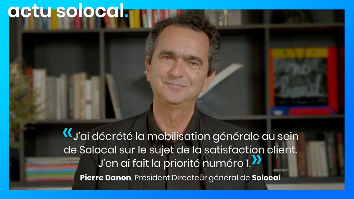 solocal's tweet photo. À l’occasion de sa nomination en tant que Président Directeur général de #Solocal, Pierre Danon tient à s’exprimer sur l’une des priorités de l’entreprise : la #satisfactionclient. Retrouvez la vidéo en intégralité ici 👉https://t.co/LEeGtdvrQ1 https://t.co/oaQ7ZBx9SY