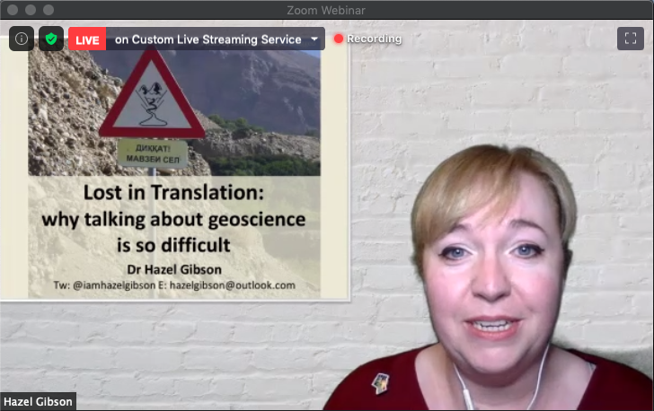 (8/12) Something positive that has come out of  #WFH is the increased access to online science lectures. People from across the globe can now give and listen to both live and recorded talks, such as this fabulous  @GeolSoc Public Lecture on Science Communication by  @iamhazelgibson.