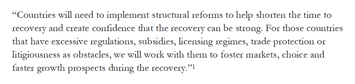 Meanwhile, World Bank President David Malpass (Trump's nominee) has dropped hints he's going to drag his feet -- and wants to make COVID relief conditional on "structural reforms".Here's Malpass:3/