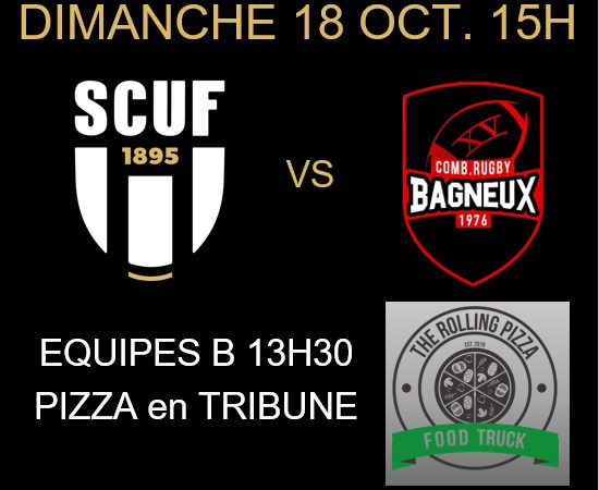 2e réception pour les Séniors vs Bagneux ce dimanche 18 oct au stade Max Rousié (17ème), une équipe solide de la poule 2 du championnat Honneur IDF. 
Food Truck Pizza en tribune et météo clémente annoncée