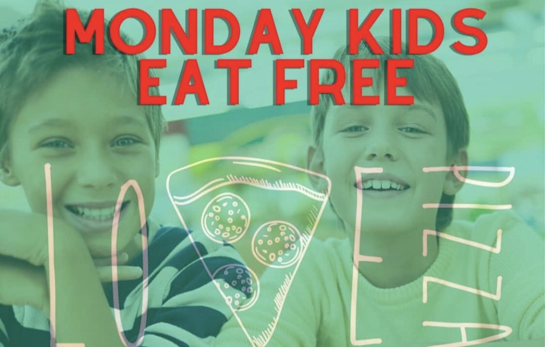 FlashBoca's tweet image. Free Cheese Pizza for kids &amp;lt; 12 when parent purchases speciality item.