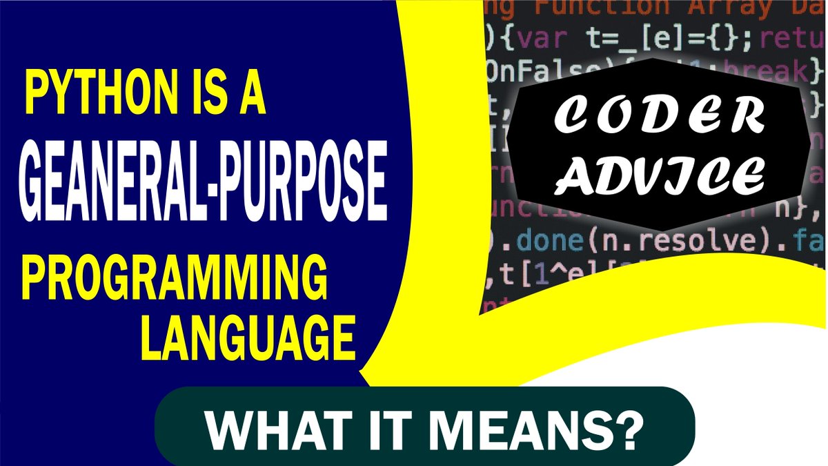 AdviceCoder's tweet image. What are #generalpurpose #programming Means?
To keep Update Yourself for #python3 Knowledge
Kindly, #followourpage @AdviceCoder