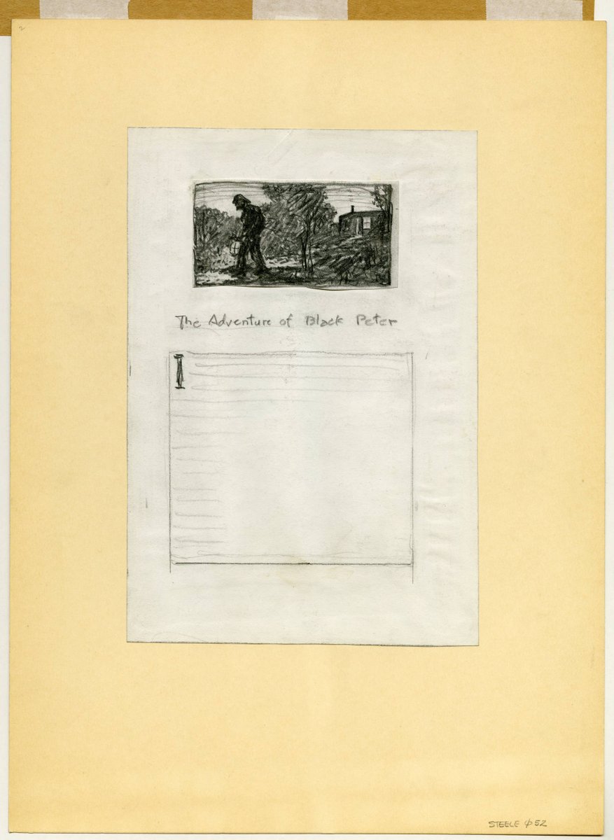 We've seen this rough sketch  @SherlockUMN  @umnlib by Steele before; here it is as part of a page layout. FDS sometimes gives us these treats, of one thing building on another toward a greater goal, kind of like life-and this series, now w/ its 127th image.  http://purl.umn.edu/99268 