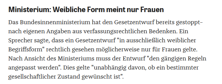 t_matam_t's tweet photo. AHA! Beim #generischen Feminimum kommen plötzlich Zweifel auf, ob Männer überhaupt mitgemeint sind. Merkt ihr selber, was das im Umkehrschluss bedeutet, oder?
@BMI_Bund #wievieleFrauen #Frauenzählen https://t.co/ol5qP8yxc7