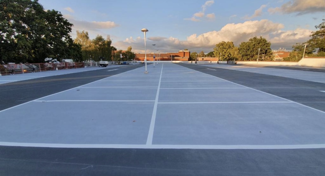 The Mulberry team are delighted with the end results of yet another project of the resurfacing of this carpark and replacement of the expansion joints. It has thrown many challenges at us that we have overcome. 
The pictures show outstanding workmanship from our site team.
