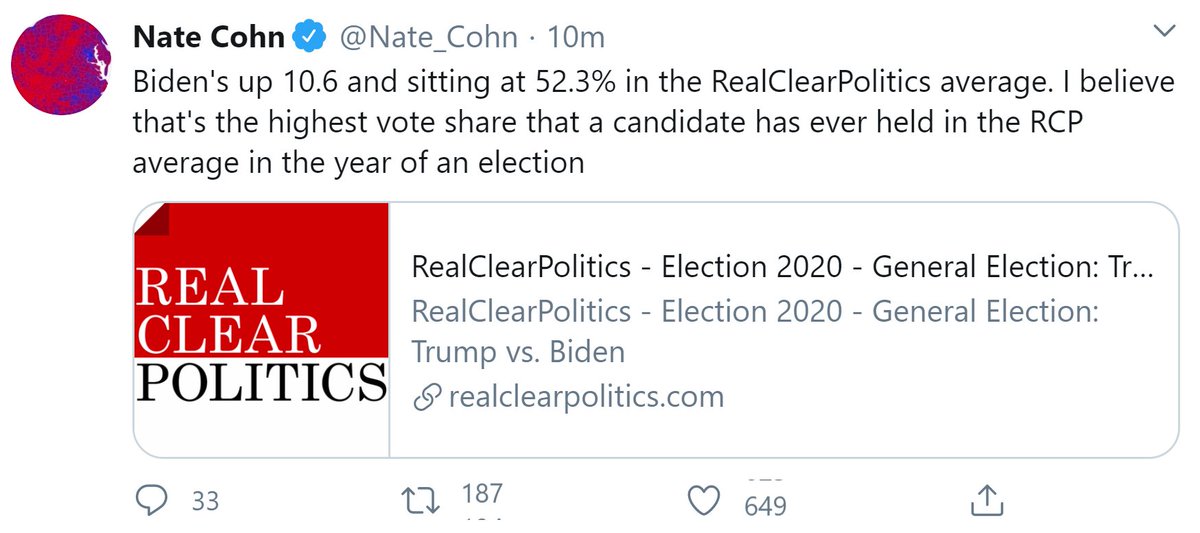 What if Biden is actually good at this and Twitter, whose cognoscenti insisted for the entire primary that he wasn't, is actually bad at this? Just a thought.