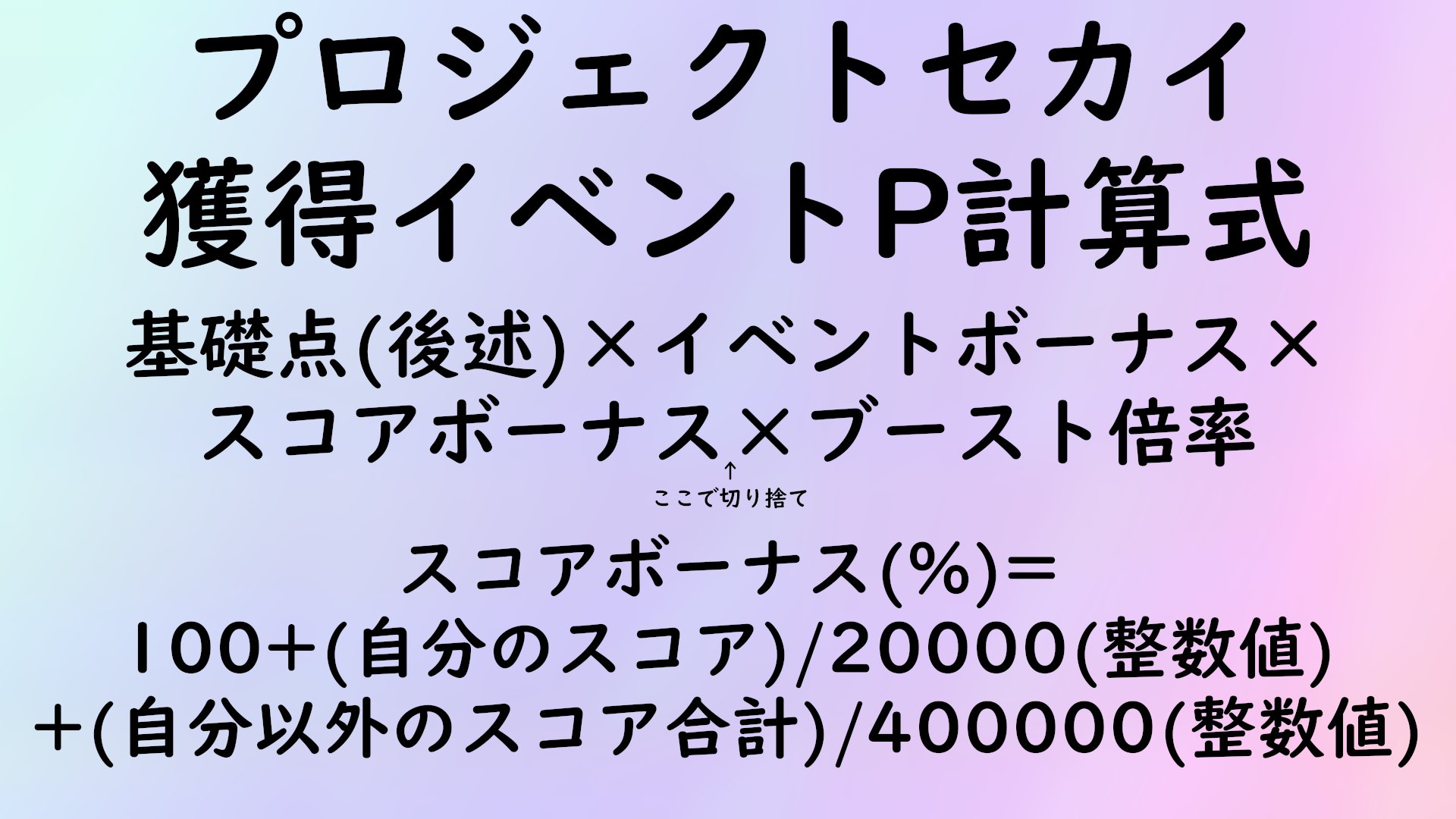 モリュゲロス いろいろ追加 修正した改訂版です マルチのイベpの計算方法も載せてあります プロセカ プロセカ攻略 プロジェクトセカイ T Co Elcq5k5n3e Twitter