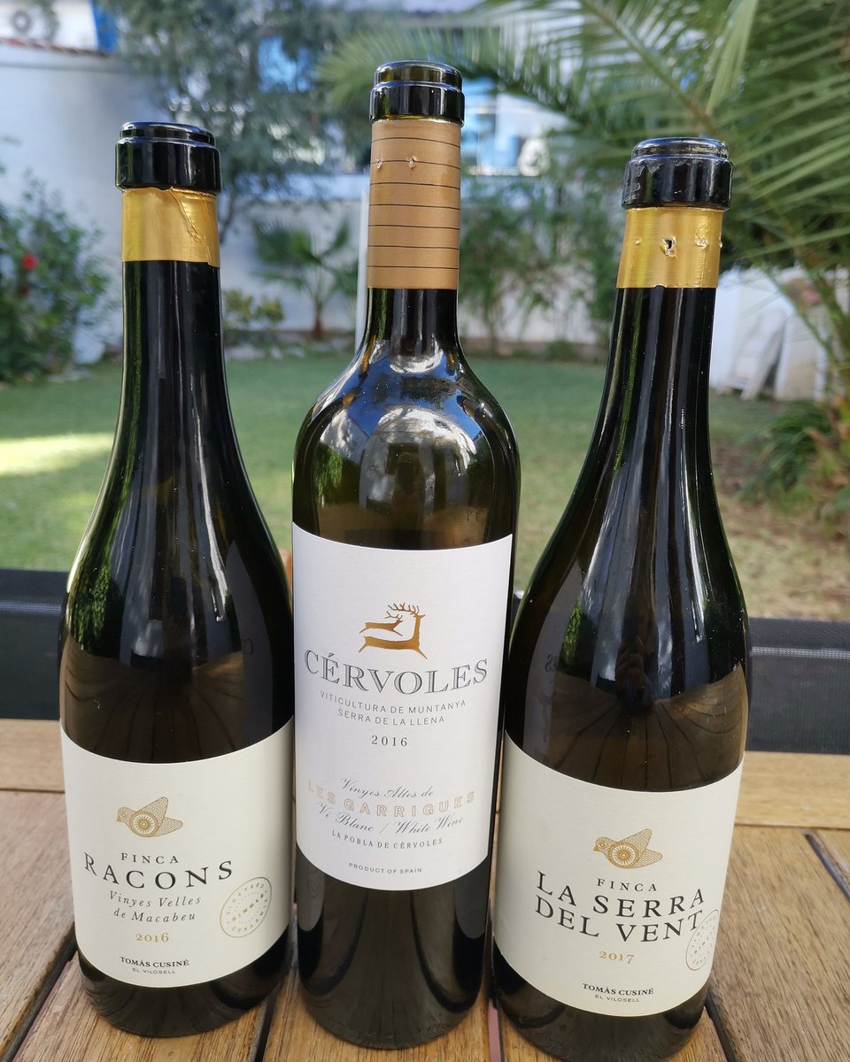 DacilEstapaCruz's tweet photo. Por no escoger, cayeron las tres. #FincaRacons #Macabeo #Cervolesblanc #chardonnay/macabeo
@FincaLaSerra #Chardonnay
@tomascusine #vinspersonals @cervolesceller #vinsdeterrer
#ViticulturaDeMuntanya #LesGarrigues #vinsambcaracter #lleidamolamolt https://t.co/qt1mbABrt1