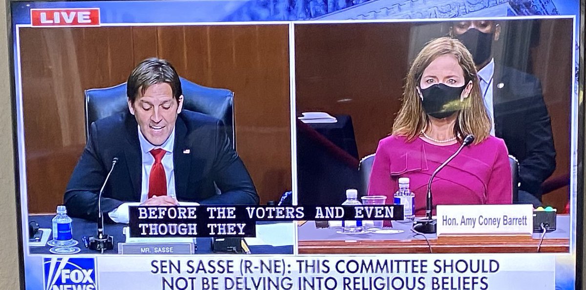 125LolaLola's tweet photo. Senators Do your civic duty This hearing is not a @JoeBiden rally Lets discuss civic facts This is bipartisan #StopLYING #StopDebating #civics101 the stuff All AMERICANS SHOULD AGREE ON #THANKYOU  @SenSasse  #AmyConeyBarrettSCOTUS #ConfirmationHearing #ReligiousFreedom https://t.co/uZH0wutj3m