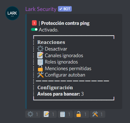 nauntinget's tweet photo. Lark Security Bot presenta su nuevo sistema de autobaneo perfectamente personalizado y disponible para todos sus filtros de seguridad.✨

Prueba el bot → https://t.co/d3O0Cbz2nM
#lark #larksecurity #nauntinget #discord #discordbot https://t.co/SOIVyWn2Ol