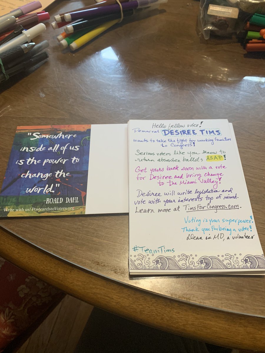 drinmd64's tweet photo. 10 for Desiree Tims in Ohio! #TeamTims #PostcardsToVoters https://t.co/dAM56EcTPi