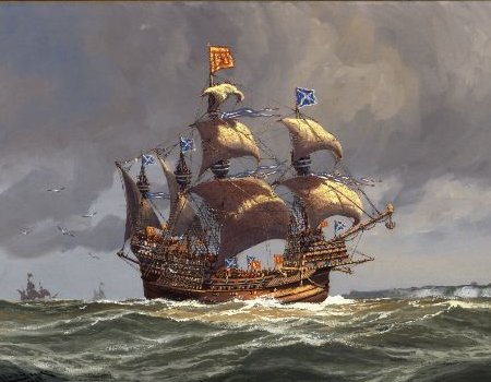 The great ship is recorded as being "XII scoir of futtis of length and XXXV futte withtin the wallis; scho was X fute thik in the waill (240 feet long, 35 feet wide internally and with 10 foot thick walls) and "thik that na canon could gang throw hir"