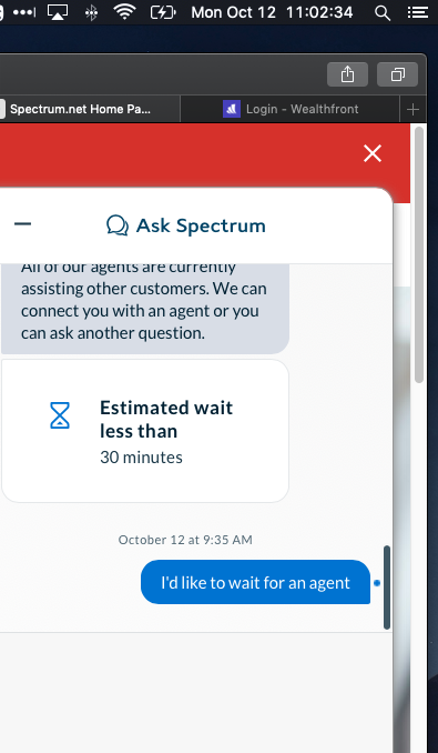 mvanwink's tweet photo. @Ask_Spectrum I think you need to update your estimation apps on wait times... https://t.co/hakurg6K7X