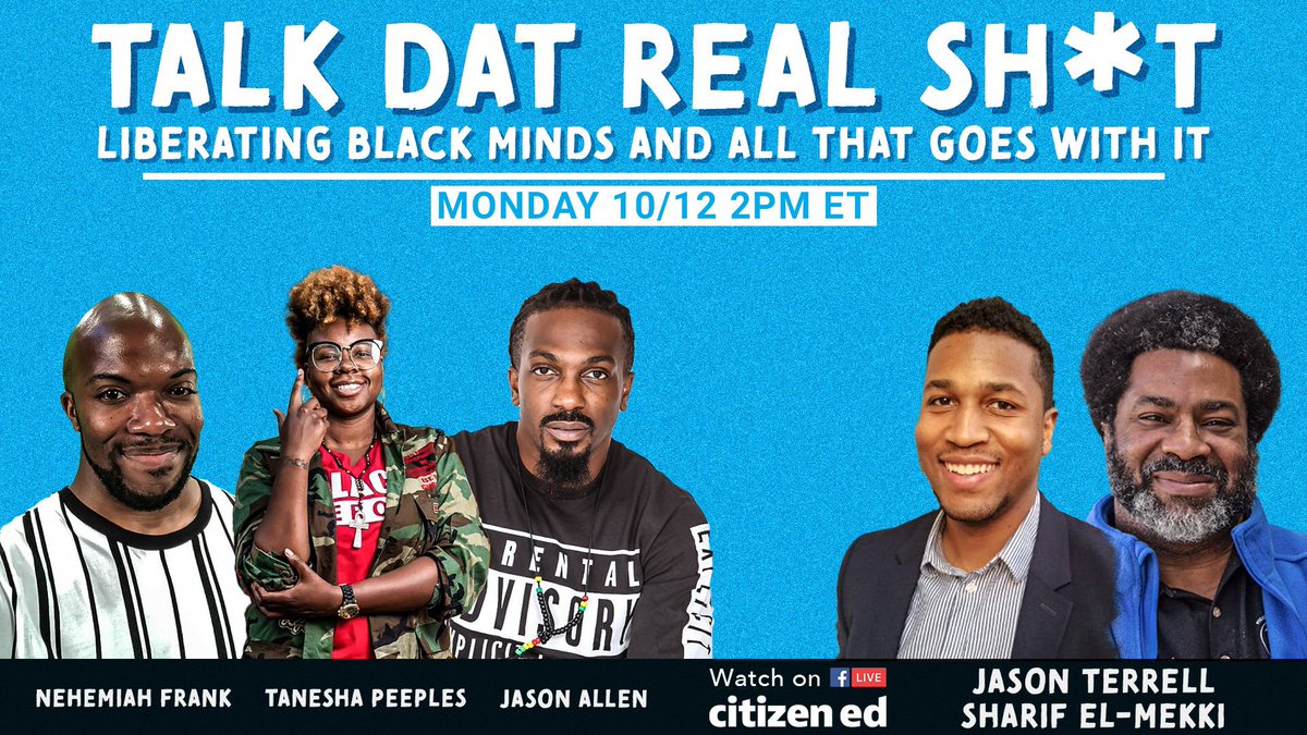 ProfessorJBA's tweet photo. Listen, talking about reimagining education for Black kids ain't nothin' without the brilliance of Black educators. 🗣https://t.co/ntEppOTScP Tune into #TDRS today where we'll hear about it from @selmekki & #JasonTerrell!
#Voices4Ed @PeeplesChoice85 @nehemiah_frank @CitizenEdu https://t.co/bEKVRfZbKO