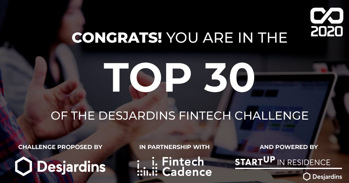 natemusiic's tweet image. Wealthier made the TOP 30 fintech app! We want to create a unique &amp;amp; sustainable solution to help Canadians build healthy financial habits. 
Thanks to @cooperathon @FintechCadence  @DesjardinsLab @DesjardinsGroup @PhilGJoseph #startupinresidence #Finance  #StartUp