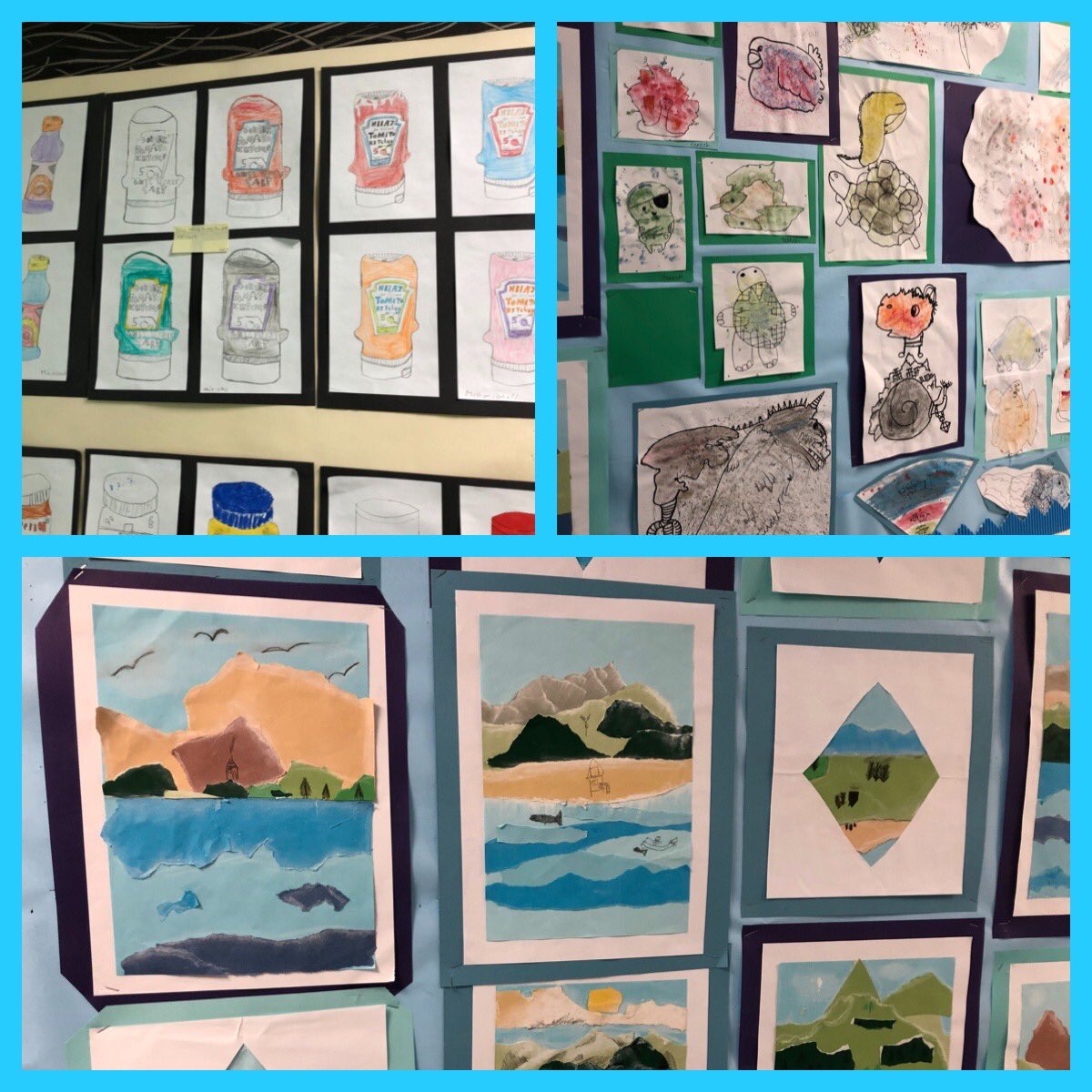 CarolineElsey's tweet photo. Some of the amazing art work around our school #proudheadteacher #learningden #celebratingden https://t.co/Nc3MJWI0Wz