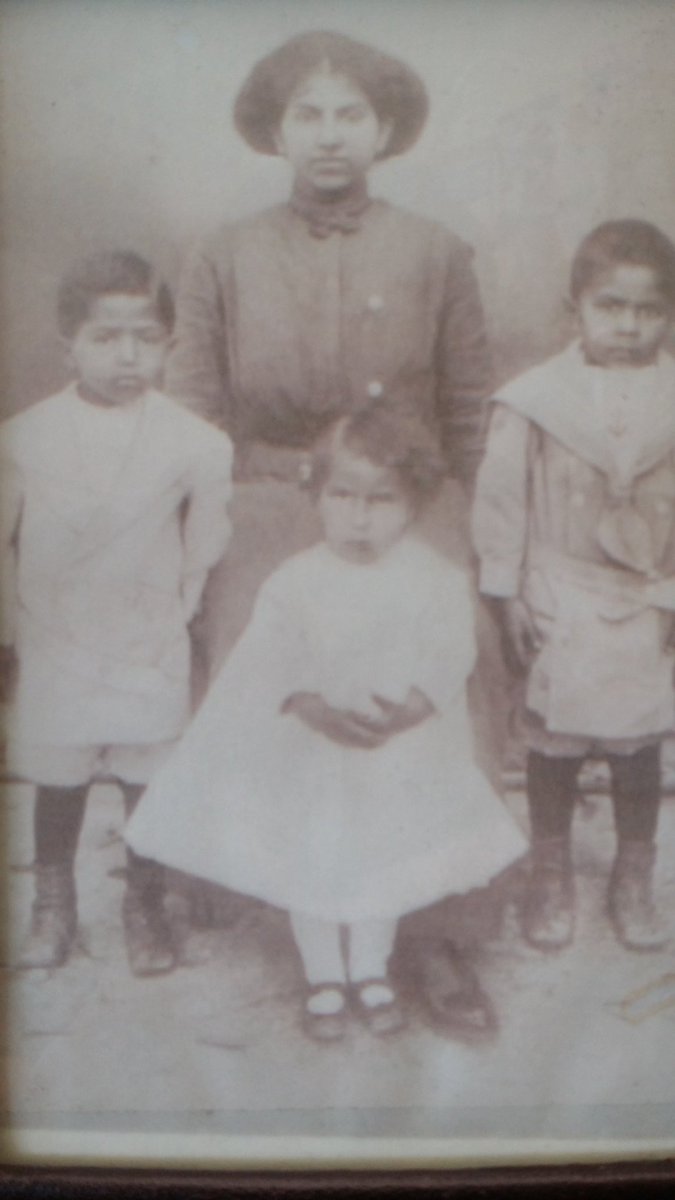 Happy Indigenous People's Day. Here is one of my favorite family photos. My Gram, great-grandmother, Hattie Shaw Goodwyn and three of her children, Oda, Percy and William. We are Black. We are Indigenous. #EasternBandCherokee #family #BlackLivesMatter #IndigenousPeoplesDay