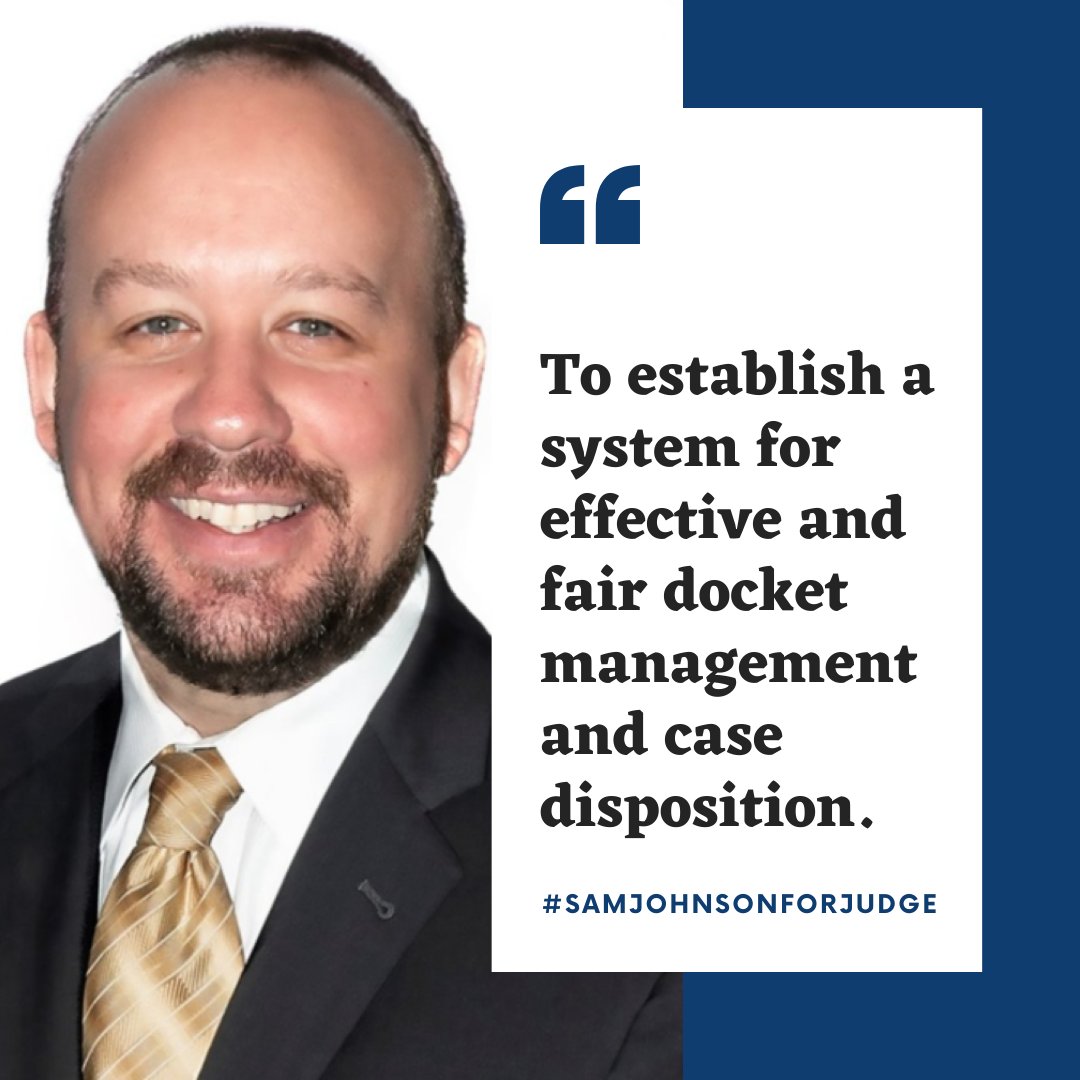 SamJohnson_TX's tweet image. What are my top priorities as district judge? To establish a system for effective and fair docket management and case disposition. #VOTE #SamJohnsonforJudge
