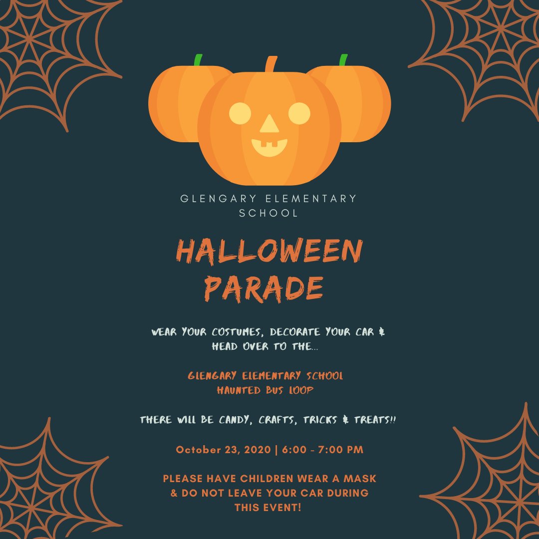 GlengaryElem's tweet photo. Please join us for the Glengary Halloween Parade 2020 Style!  We'd love to see our Gators all decked out in the Halloween finest!  Dress them up in their Halloween costume, decorate the family car and head on over to the Glengary HAUNTED BUS LOOP!! https://t.co/ZW8CFymKL7
