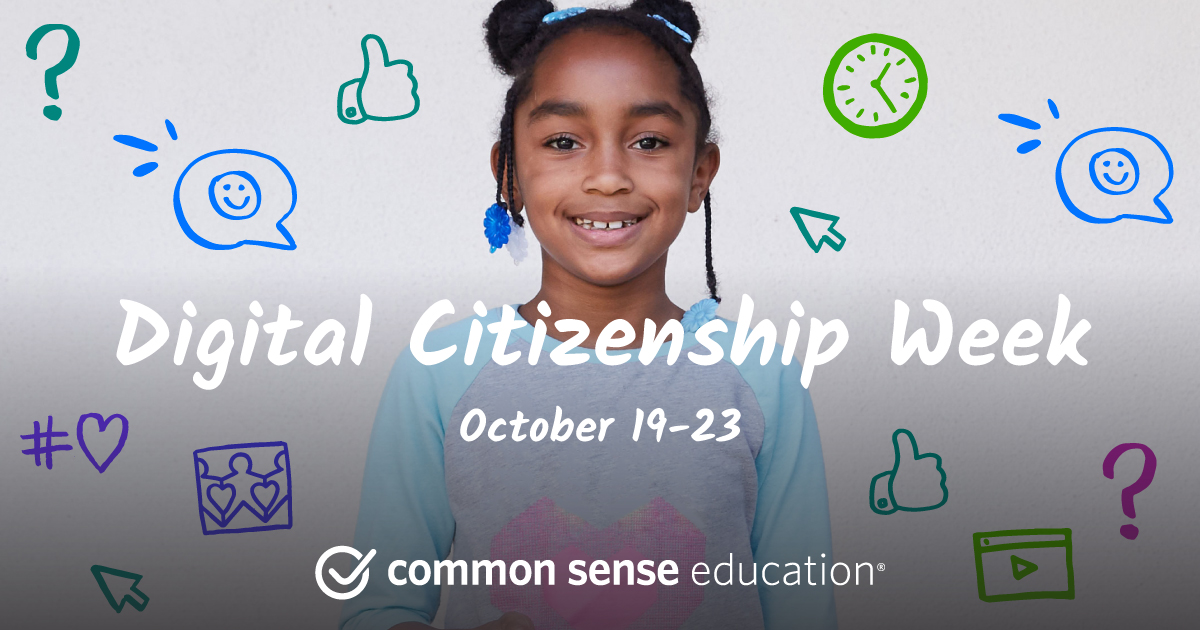 CommonSenseEd's tweet image. This year more than ever, we should all aim to be digital citizens. Use #DigitalCitizenshipWeek to celebrate, renew, or activate your commitment to #digcit and ask: How am I being a digital citizen today? #DigCitEveryday #digcit  comsen.se/30Y46iu