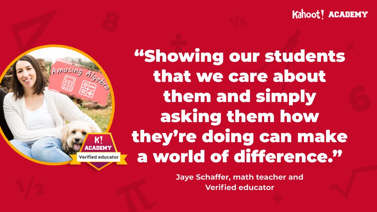 Kahoot's tweet photo. 📐 Jaye Schaffer, @AmusingAlgebra, high school math teacher from New Jersey, is making a world of difference in her students' lives. Check out her math kahoots➡️ https://t.co/nvJspiDBia https://t.co/byF6mUJZ5R