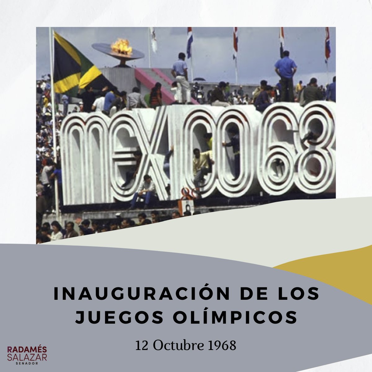 RadamesSalazar's tweet photo. Sabías que un día como hoy, pero de 1968 nuestro país fue la primera nación en América Latina en organizar los Juegos Olímpicos.

#JuegosOlímpicos  #12deOctubre https://t.co/oHIFcjKO4c