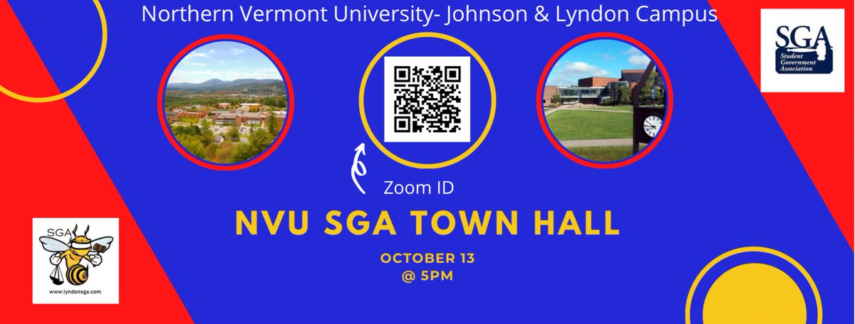 All are welcome to join the first joint SGA town hall of the semester! We will be holding the session over zoom at 5 PM on Tuesday, October 13!