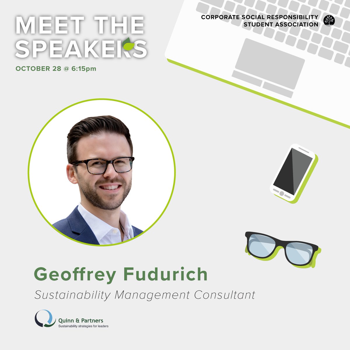 CSRSARYERSON's tweet image. ✨ We are excited to introduce Geoffrey Fudurich as one of the speakers of “Careers in CSR”  ✨