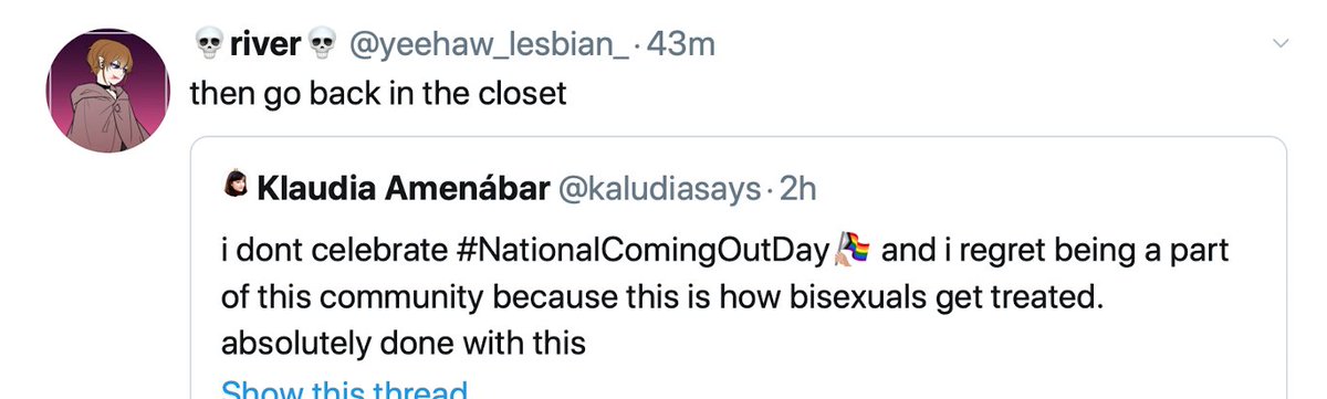 what biphobia?in the past hour ive been told to go back in the closet at least twice
