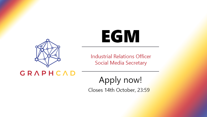 SheffGraphCAD's tweet image. ~GraphCAD EGM applications are open~
Last chance to join our committee and help us run GraphCAD! 

Apply now! 

facebook.com/GraphCADinShef…