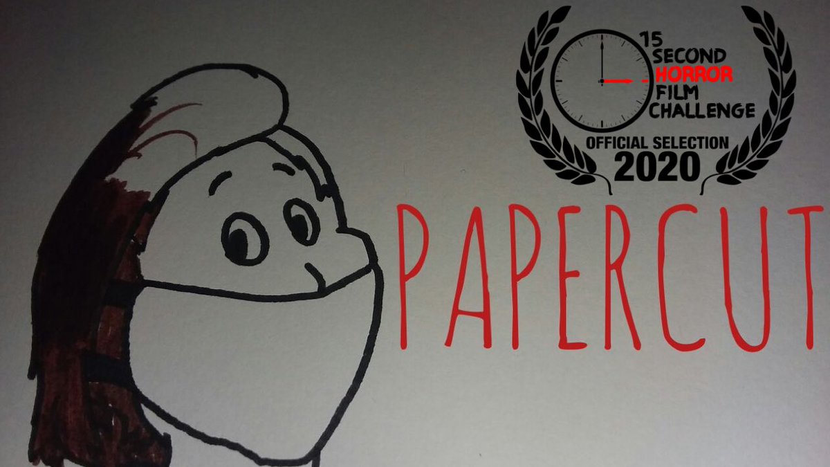 this_brenden's tweet photo. I am so glad to announce, that as a first timer directing a 15 second horror film, my film “Papercut” is an official entry in the 6th season of the 15 Second Horror Film Challenge
@15SecHorrorFC 
#15SecondHorrorFilmChallenge
#15SecondHorrorFilm
https://t.co/yEO5xgCmk4 https://t.co/szfjsoVvJF