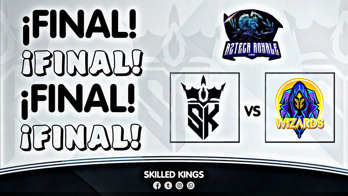 #MATCHDAY

Nuestros Reyes hoy disputarán la final en la arena Azteca, dispuestos a traer el título a casa 🏆

🏆 @AztecaRoyaleCR
🆚 <a href="/CRWizards_/">Wizards Esports</a>
🕒 7PM 🇪🇨🇲🇽🇵🇪
📺youtube.com/c/PipiomanOP

#GoSK