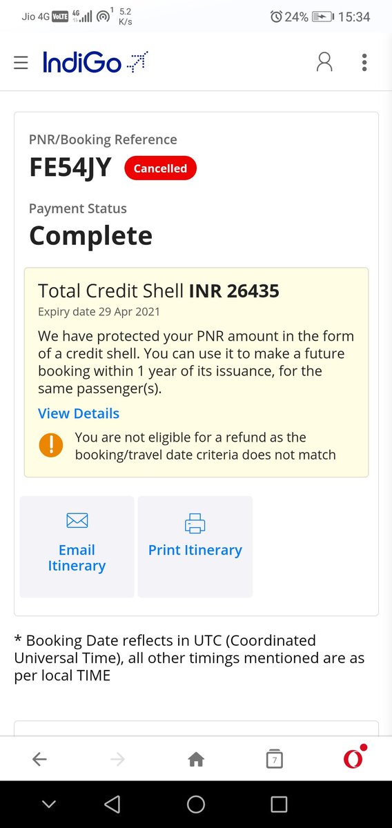 yerji's tweet photo. @IndiGo6E Arrey why would I contact paytm when the money is stored in your account in the form of credit shell ... I am attaching the screen shot .. you can clearly see it's written INDIGO and not PAYTM https://t.co/AktYHCZHzO