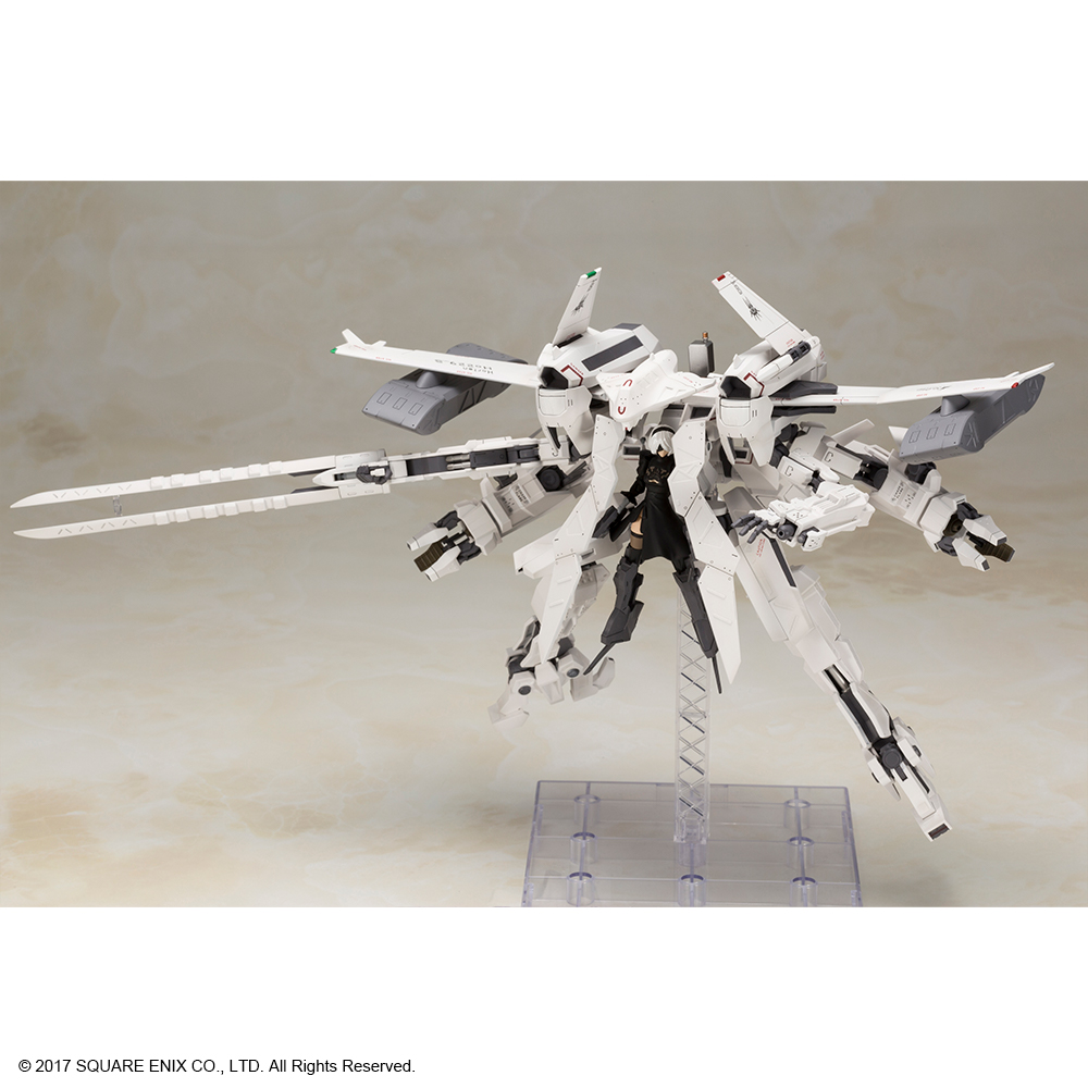 NieRGame's tweet photo. [Alert] Flight Unit Ho229 Type-B and 2B from #NieR:Automata are available to pre-order as a Plastic Model Kit!

[Analysis] Exchange parts and transform Flight Unit Ho229 Type-B into either a flight unit or a mobile unit.

[Proposal] Pre-order here: https://t.co/XX4yCOo2sB https://t.co/eEFcJQVh8k