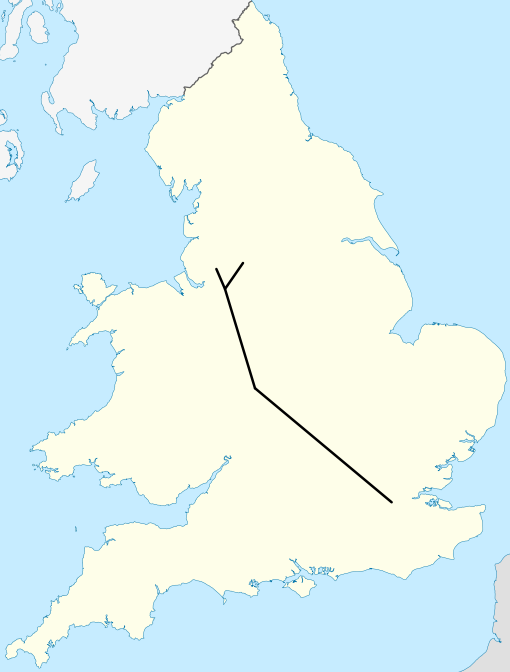 "But hang on!", you say, "that goes near Crewe, a major rail hub!" And you're right! Let's add a station near there, and make the Manchester line a branch. That way, we can run services all the way to Scotland on the West Coast Main Line.