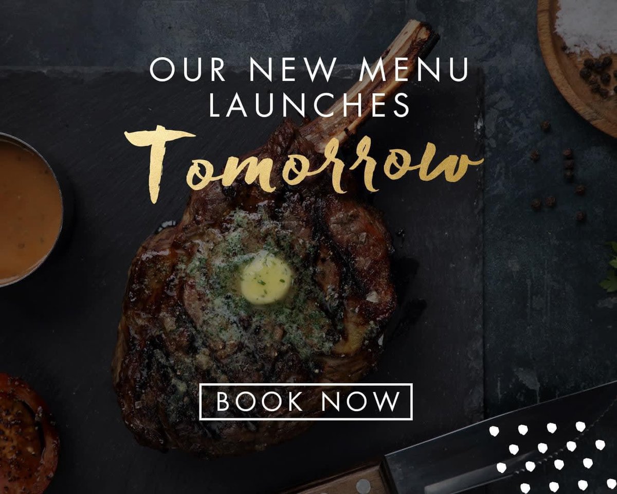 MandCSheffield's tweet photo. Your in for a treat from tomorrow 😍 
⭐New menu launch⭐
⭐The return of our dates and steaks menu from Thursday⭐

Who will you be treating??🥩🥩🍾🍻🍸 

#beststeakinsheffield #mastersofsteak #raisethesteak #howdoyoulikeyoursteak #sheffield 

Book Now! https://t.co/GBP4qvXWRf https://t.co/CIKMMr7QZB