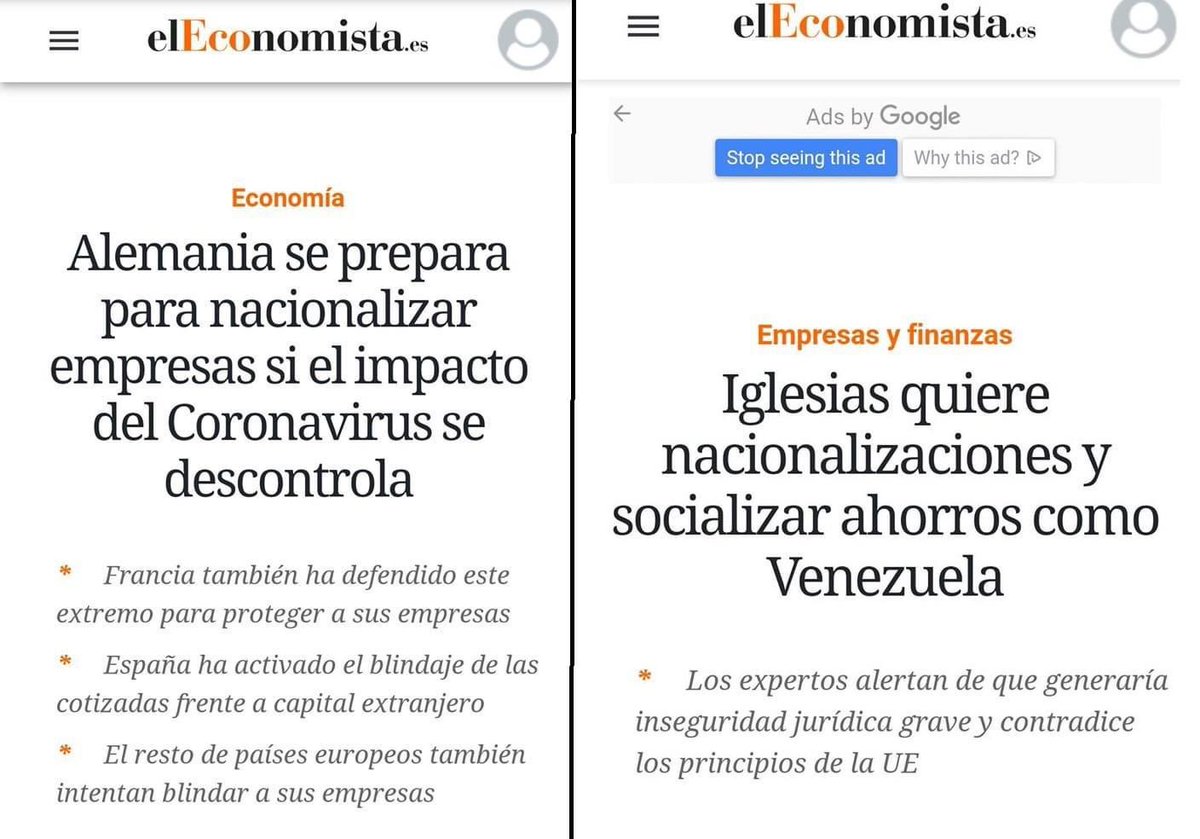 Dos noticias se entienden mejor juntas.