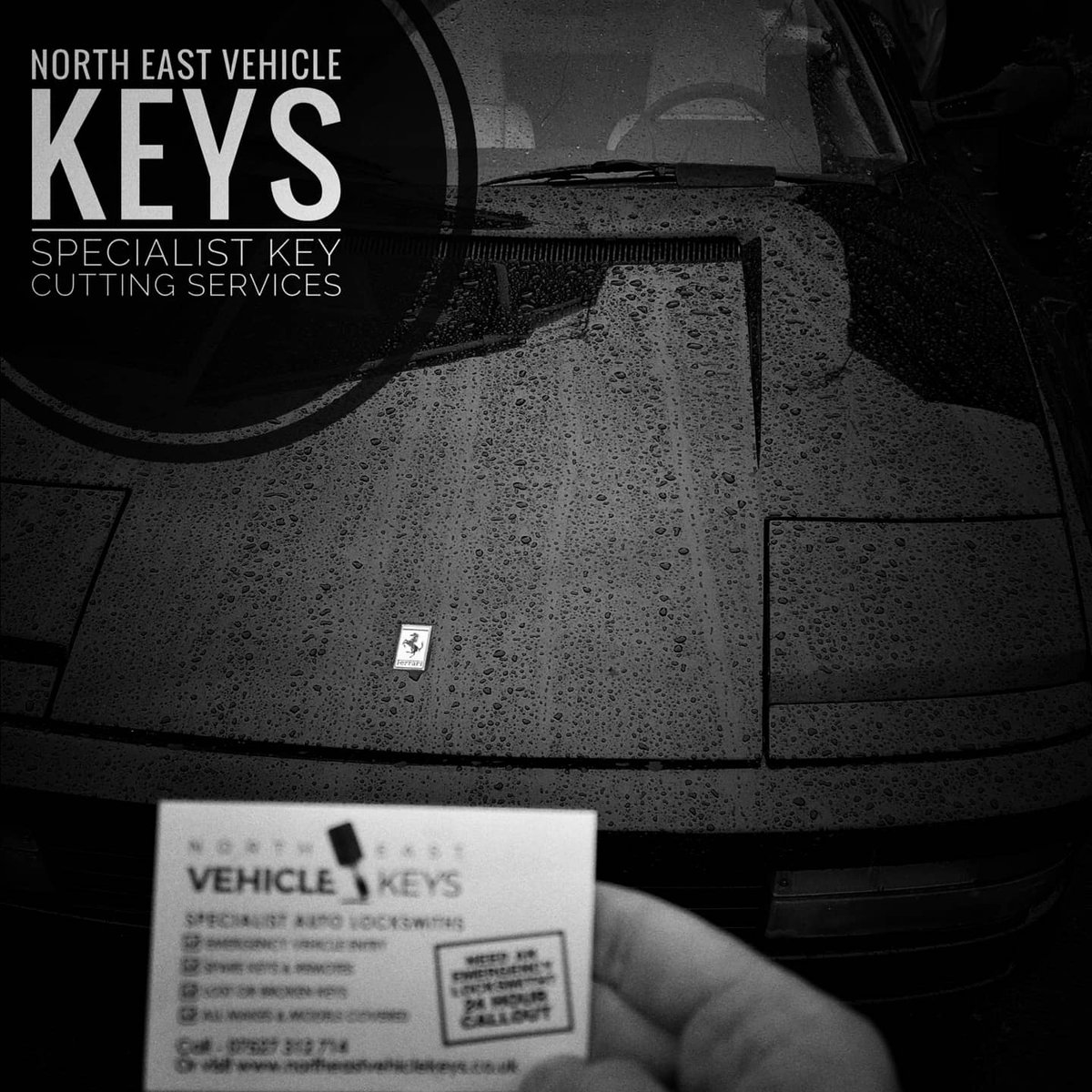 NEVKeys's tweet photo. A spare key for a Ferrari Testarossa today after the customer had extensively tried to source them locally without success➡️step forward North East Vehicle Keys who were more than happy to help.
Need a key for a classic? 
#ferrari #testarossa #enzototti #cavallinorampante https://t.co/FSxGLe3V27