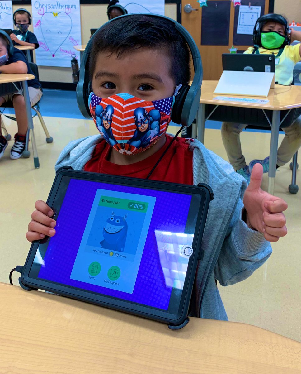 Thumbs up for passing your lesson!  Making progress!! <a href="/TomlinsonKinder/">Sadie Tomlinson</a> <a href="/PLEgators/">Palmetto Elementary</a>