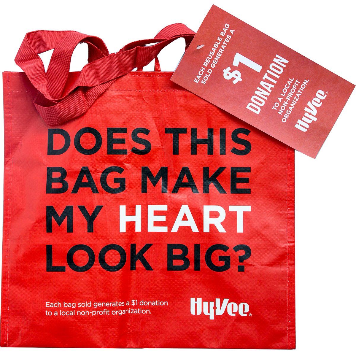 FRFOmaha's tweet photo. For the month of October, the @FRFOmaha will receive a $1 donation from each purchase of the $2.50 reusable red "My Heart" Bag at the @HyVee (8809 W Center Rd, Omaha, NE) Carry your groceries in style and support us at the same time! Thank you, HyVee! #Supportred #Supportblue https://t.co/N2PUb63nvF