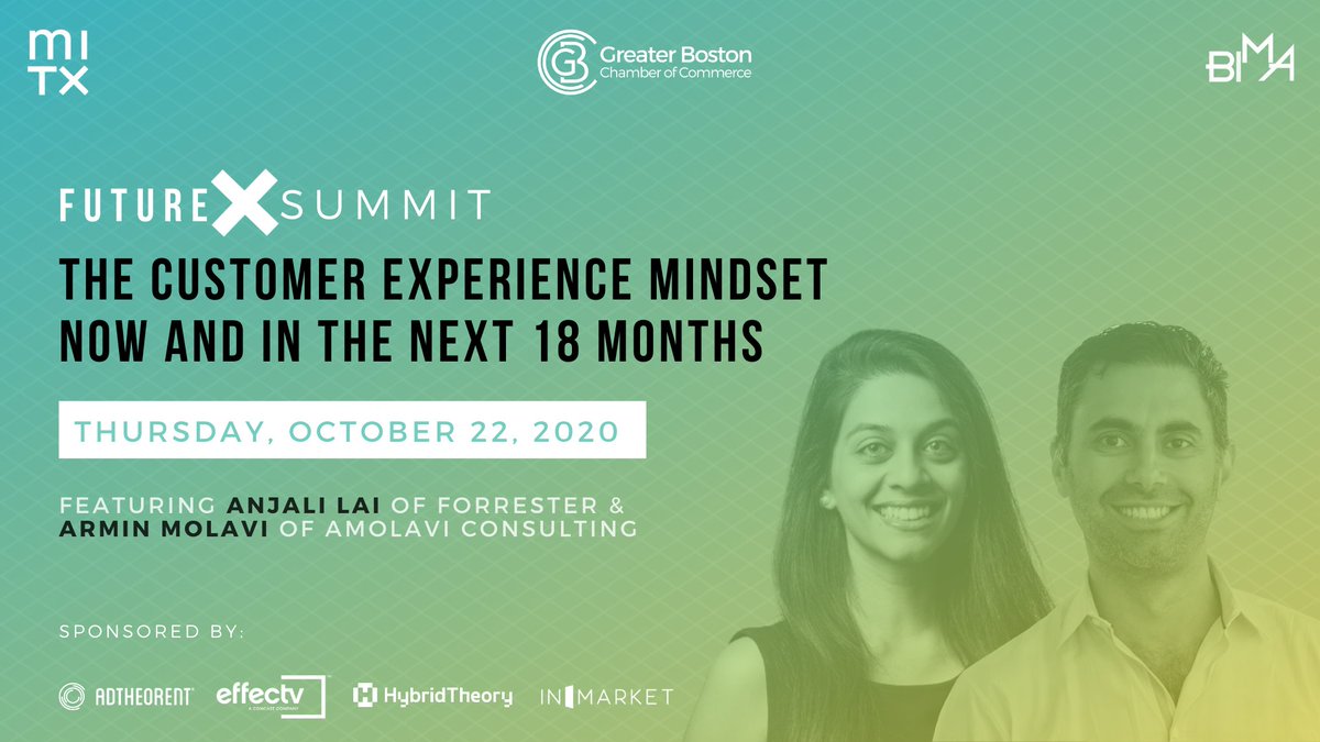 youngb0stonians's tweet photo. It’s no question that 2020 has forced many brands to adapt to a remote way of doing business. 

Wondering how your brand can address evolving customer needs? 

Join marketing experts @amolavi &amp; @anjalilai for a can’t-miss #FutureXSummit session on 10/22.

https://t.co/W5BFRgfbdO https://t.co/1GoKDLuA0y