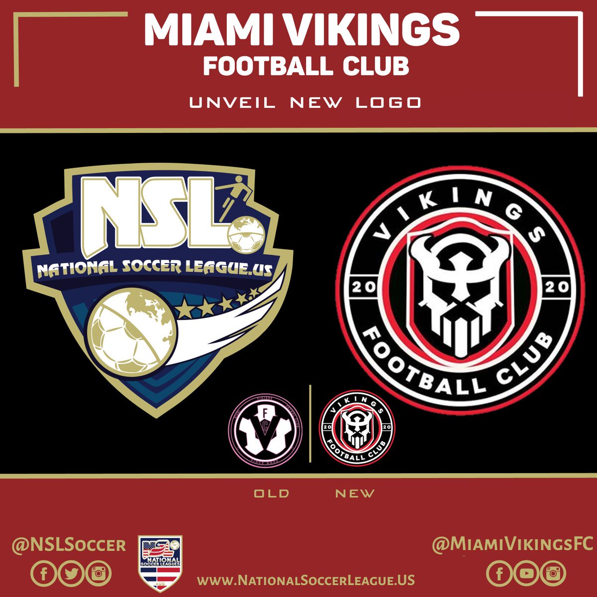 NSL News (@nslsoccernews) on Twitter photo NSL News
National Soccer League US
NSL Florida Premier Division
Miami Vikings Football Club
Unveils New Logo!!!
One City-One Club
<a href="/NSLSoccerLeague/">NationalSoccerLeague US</a>
<a href="/NSLSoccer/">NSLSoccer US</a>
<a href="/NSLPremier/">NSL Premier</a>
<a href="/NSLFlorida/">NSL Florida</a>
<a href="/miamivikingsfc/">Miamivikingsfc</a>
#NSLSoccer NSL News
National Soccer League US
NSL Florida Premier Division
Miami Vikings Football Club
Unveils New Logo!!!
One City-One Club
<a href="/NSLSoccerLeague/">NationalSoccerLeague US</a>
<a href="/NSLSoccer/">NSLSoccer US</a>
<a href="/NSLPremier/">NSL Premier</a>
<a href="/NSLFlorida/">NSL Florida</a>
<a href="/miamivikingsfc/">Miamivikingsfc</a>
#NSLSoccer
