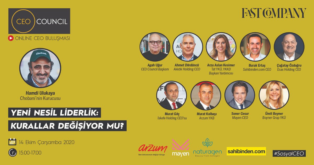 SirketDoktoru's tweet photo. Fast Company dergisinden yine bir büyük buluşma daha�� CEO Council oluşumunun ilk buluşmasında, Chobani'nin kurucusu Hamdi Ulukaya Liderliğin Yeni Kurallarıni anlatacak.  #AntiCEOPlaybook 
@hamdiulukaya @FastCompanyT 
@ArzumEvAletleri @halavet__gida @sahibindencom @cesurson https://t.co/vLwI6aux4n